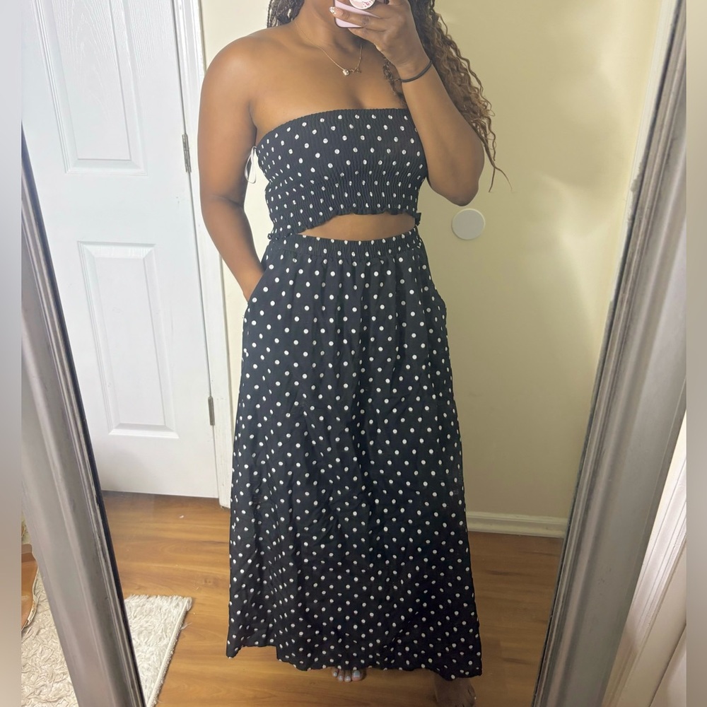 Black Polka Dot Skirt Co ord